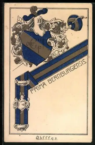 AK Bernburg, Prima Bernburgiensis, Studentenwappen mit Degen