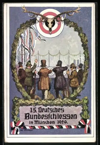 AK München, 15. Deutsches Bundesschiessen 1906, Während des Wettstreits
