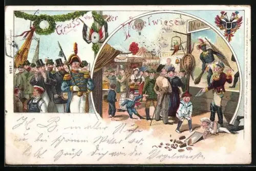 AK Gruss vom Schützenfest, Bäcker ist ausgerutscht, Schützenverein