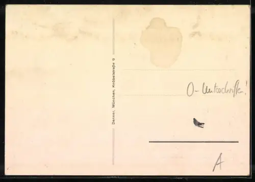 Künstler-AK Lyzeum der Servitinnen Absolvia 1935, Studentenwappen in Weiss und Grün