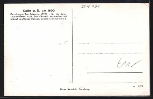 AK Calbe a. S., Jahrtausendfeier 1936, Bernburger Tor, Panorama
