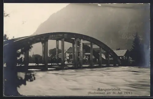 AK Marquartstein, Hochwasser am 31. Juli 1924