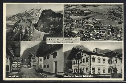AK Oberflintsbach, Gasthof-Pension Falkenstein, Hauptstrasse, Ansicht von Unterflintsbach