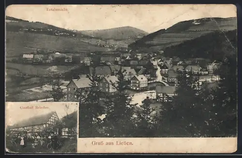AK Liessen, Gasthof Brieden und Totalansicht