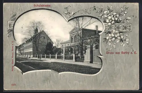 AK Barby a. E., Gebäudepartie an der Schulstrasse