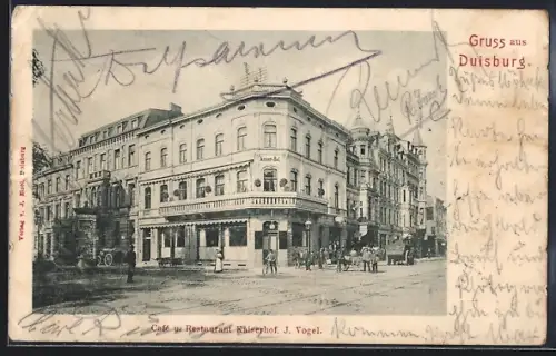 AK Duisburg, Café und Restaurant Kaiserhof von J. Vogel