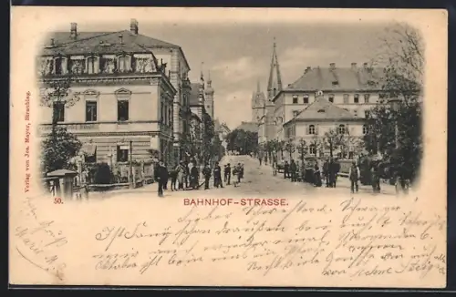 AK Straubing, Partie in der Bahnhof-Strasse