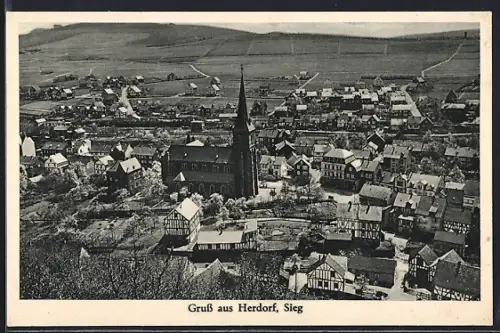 AK Herdorf / Sieg, Panoramablick vom Berg
