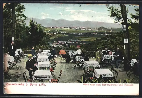 AK Casselruhe bei Bonn, Blick nach dem Siebengebirge und Rheintal