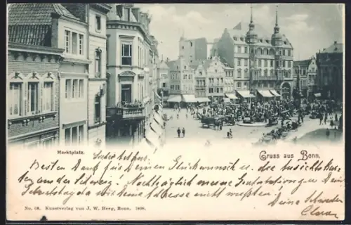 AK Bonn, Geschäftigkeit auf dem Marktplatz