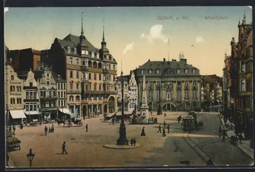 AK Bonn a. Rh., Partie am Marktplatz