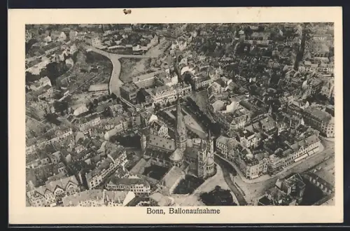 AK Bonn, Stadt auf der Luft gesehen, Ballonaufnahme
