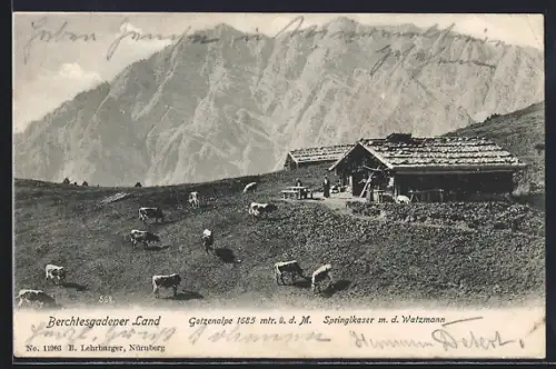 AK Berchtesgaden, Springlkaser mit dem Watzmann