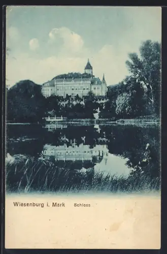 AK Wiesenburg /Mark, Schloss vom Wasser aus