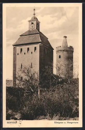 AK Bernau / Mark, Königstor und Hungerturm