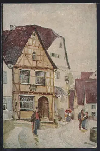 AK Marbach / Neckar, Blick auf Schillers Geburtshaus