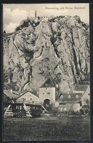 AK Neuessing, Teilansicht mit Brücke, Torturm u. Ruine Randeck
