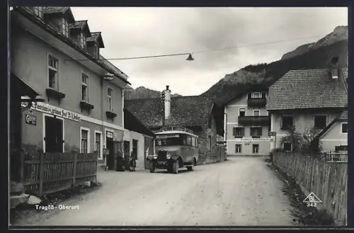 AK Tragöss, Strassenpartie im Oberort mit Gasthaus Zum grünen See