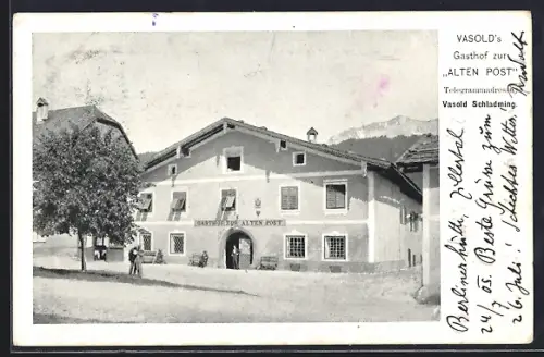 AK Schladming, Vasold`s Gasthof zur Alten Post