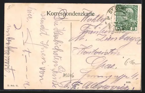 AK St. Oswald bei Gratwein, Trummers Gasthof, Schloss Plankenwarth, Ortsansicht