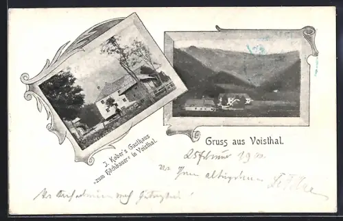 AK Schwarzau-Voistal, Ansichten des Gasthaus Zum Höchbauer