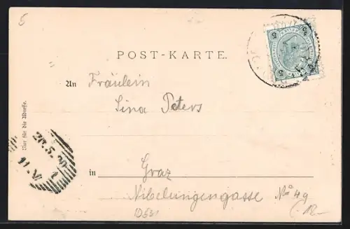 AK Lassnitz a. d. Staatsbahn, Grosses Haus mit Veranda und Pavillon