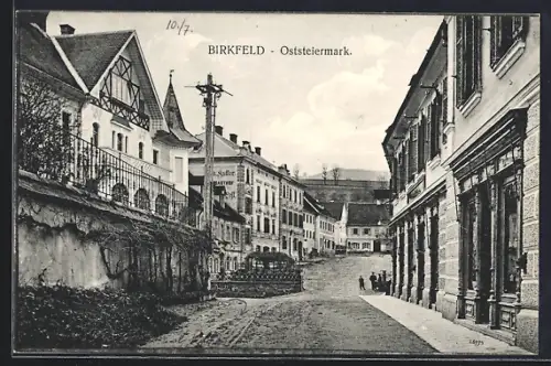 AK Birkfeld, Strassenpartie im Ort