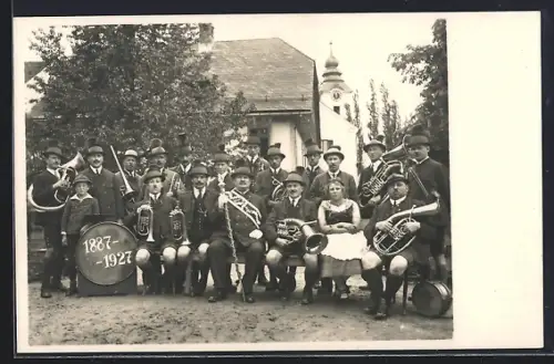 AK Öblarn, 40jähriges Musik-Gründungsfest 1927, Gruppenfoto mit Instrumenten