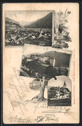 AK Oberwölz, Panoramaansicht, Schloss Rothenfels, Villa Baumer
