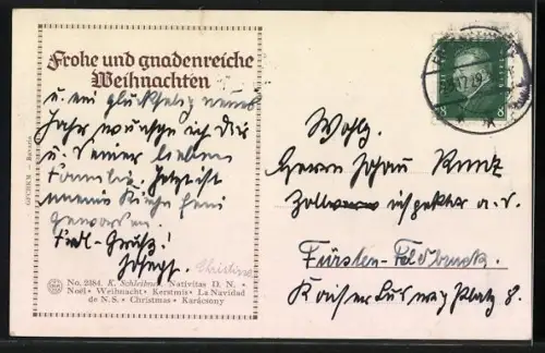 AK Maria mit dem Jesuskind umgeben von Weihnachtsengeln