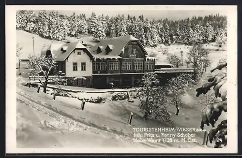 AK Hohe Wand, Touristenheim-Wieser Schober mit Umgebung im Winter