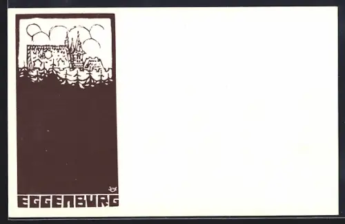 AK Eggenburg, Ortsansicht mit Bäumen