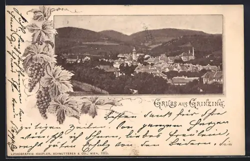 AK Wien-Grinzing, Gesamtansicht aus der Vogelschau