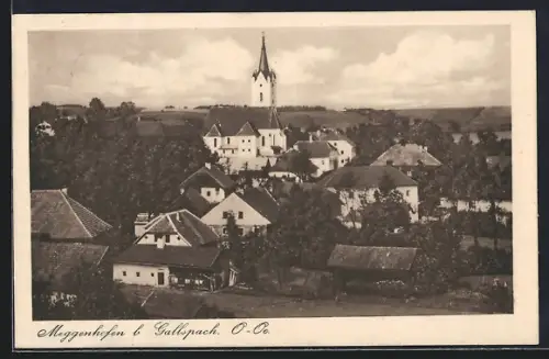 AK Meggenhofen b. Gallspach, Totalansicht mit Kirche aus der Vogelschau