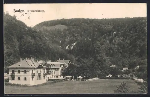 AK Baden, Krainerhütte mit Waldpartie
