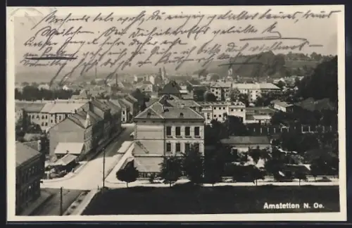 AK Amstetten /N. Oe., Ortspartie mit Blick über die Dächer