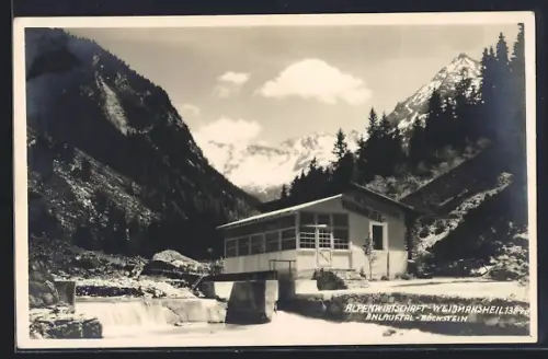 AK Anlauftal-Böckstein, Gasthaus Alpenwirtschaft Weidmannsheil mit Bergpanorama
