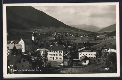 AK Medraz im Stubaital, Ortsansicht mit Blick ins Tal