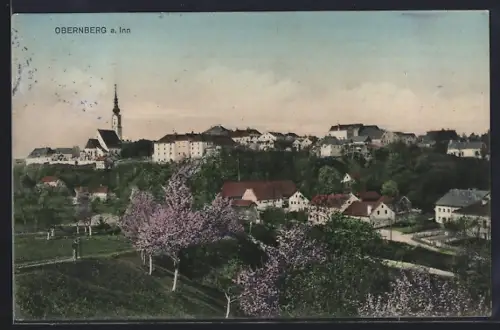 AK Obernberg /Inn, Ortsansicht aus der Vogelschau