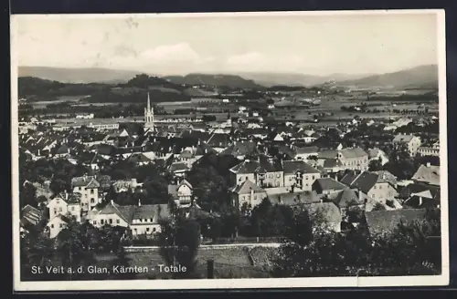 AK St. Veit a. d. Glan, Totalansicht aus der Vogelschau