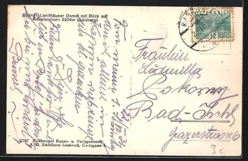 AK Kaprun, Landhäuser Demel mit Blick auf Kitzsteinhorn