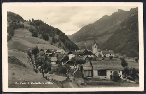 AK St. Peter / Rennweg, Ortsansicht im Katschtale