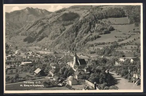 AK Ternberg, Ortspartie mit Kirche und Kraftwerk