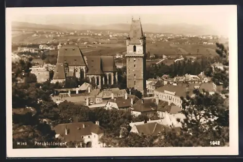 AK Perchtoldsdorf, Kirche & Turm im Ort