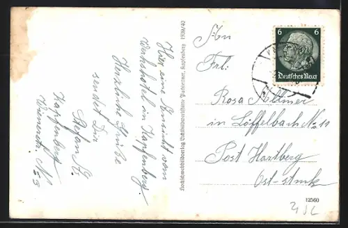 AK Kapfenberg, Strassenpartie mit Kirche