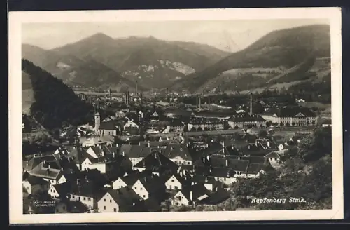 AK Kapfenberg /Stmk., Ortsansicht mit Bergpanorama