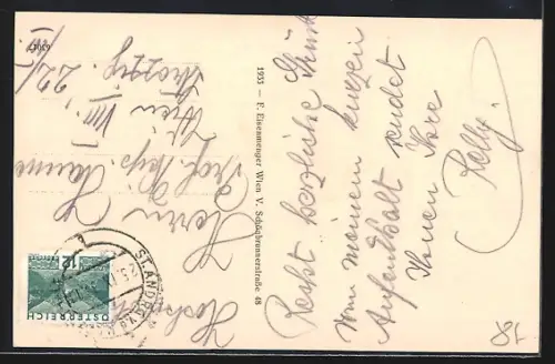 AK St. Andrä v. d. Hagenthale, Ortsansicht mit Fernblick aus der Vogelschau