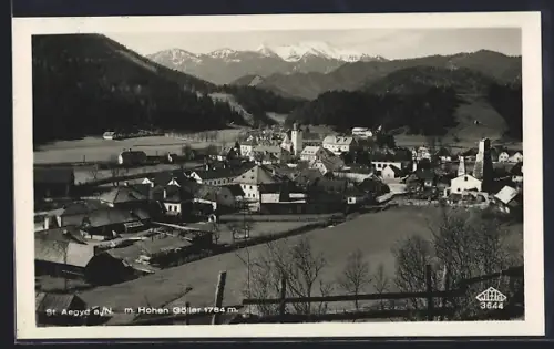 AK St. Aegyd a. N., Ortsansicht mit Hohen Göller