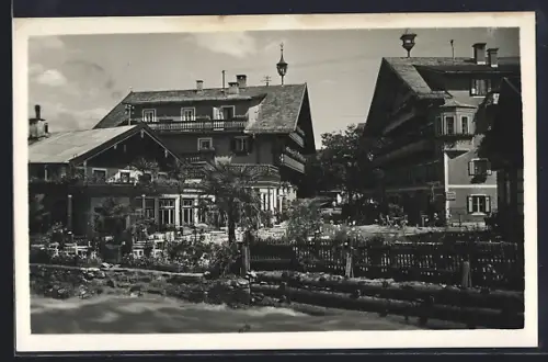 AK Kaprun, Gasthof Orgler, Palmen im Garten