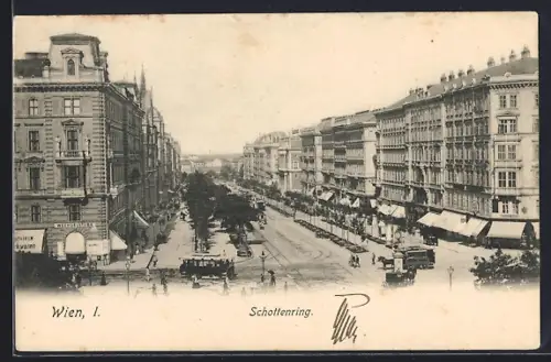 AK Wien, Schottenring aus der Vogelschau